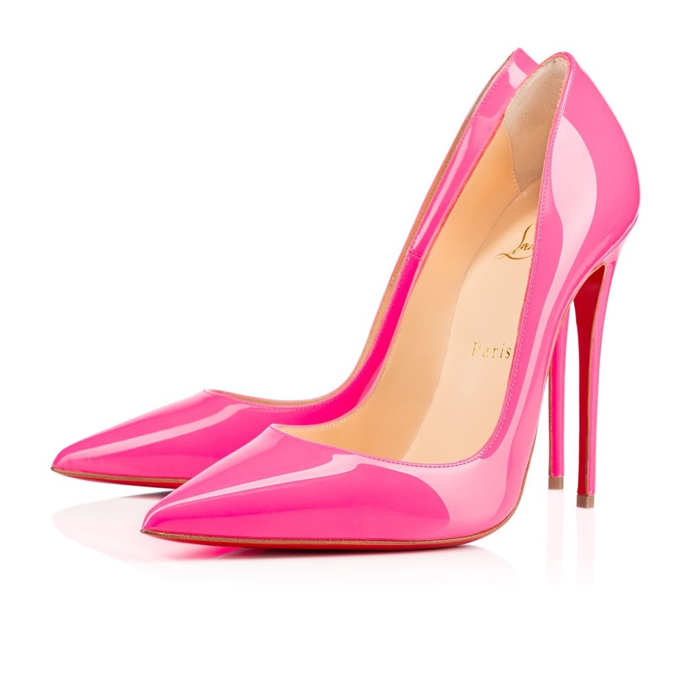Christian Louboutin So Kate Patent shocking pink heels